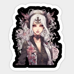 Melancholy Moonlight Emo Goth Anime Girl Universe Sticker